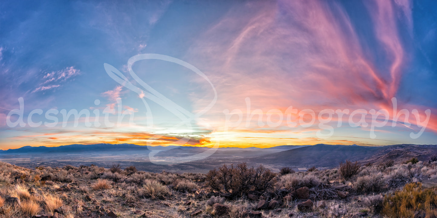Sunset over Honey Lake Valley